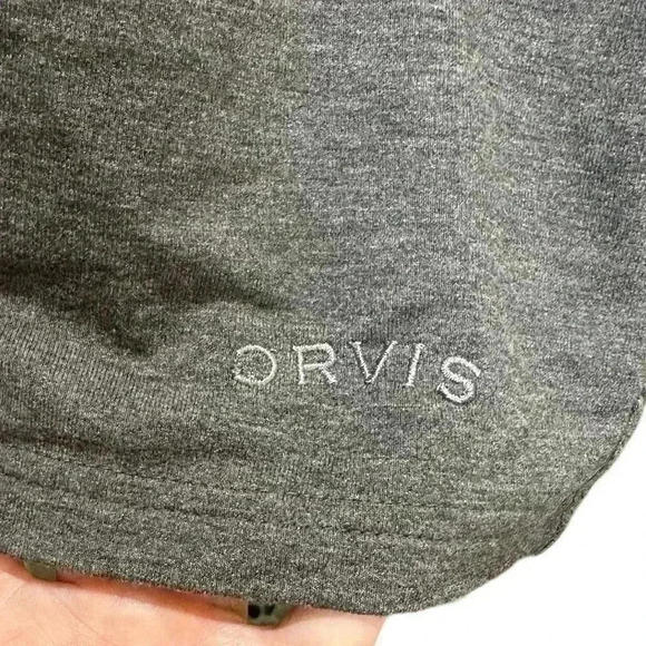 ORVIS Raglan Long Sleeve Shirt Crew Neck Pullover Navy Gray Large - Picture 3 of 5